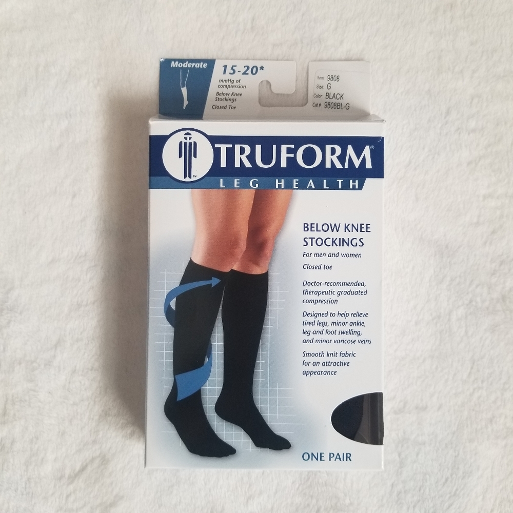 Truform Moderate 15-20 Below Knee 9808 Support Compression Stockings Sz …